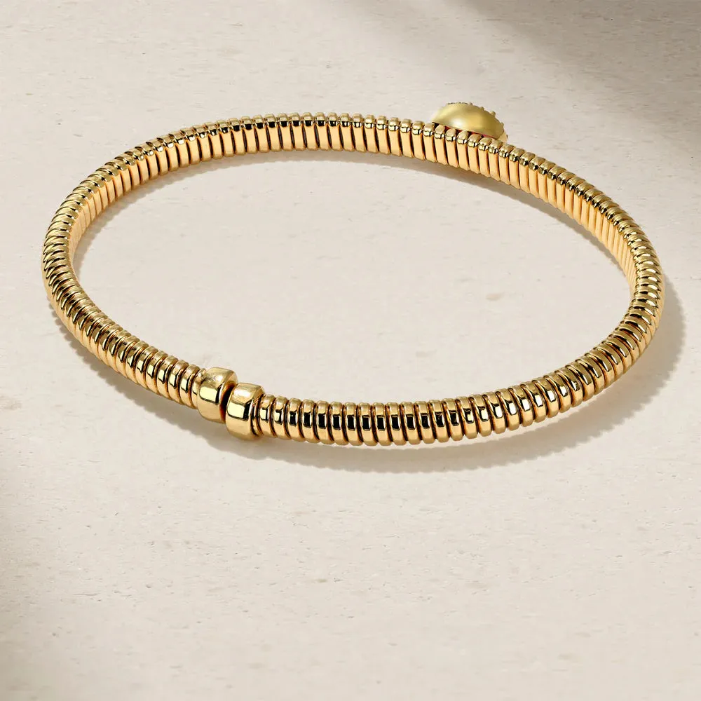 Mark Henry 18k Yellow Gold Ruby and Diamond Flex Bangle