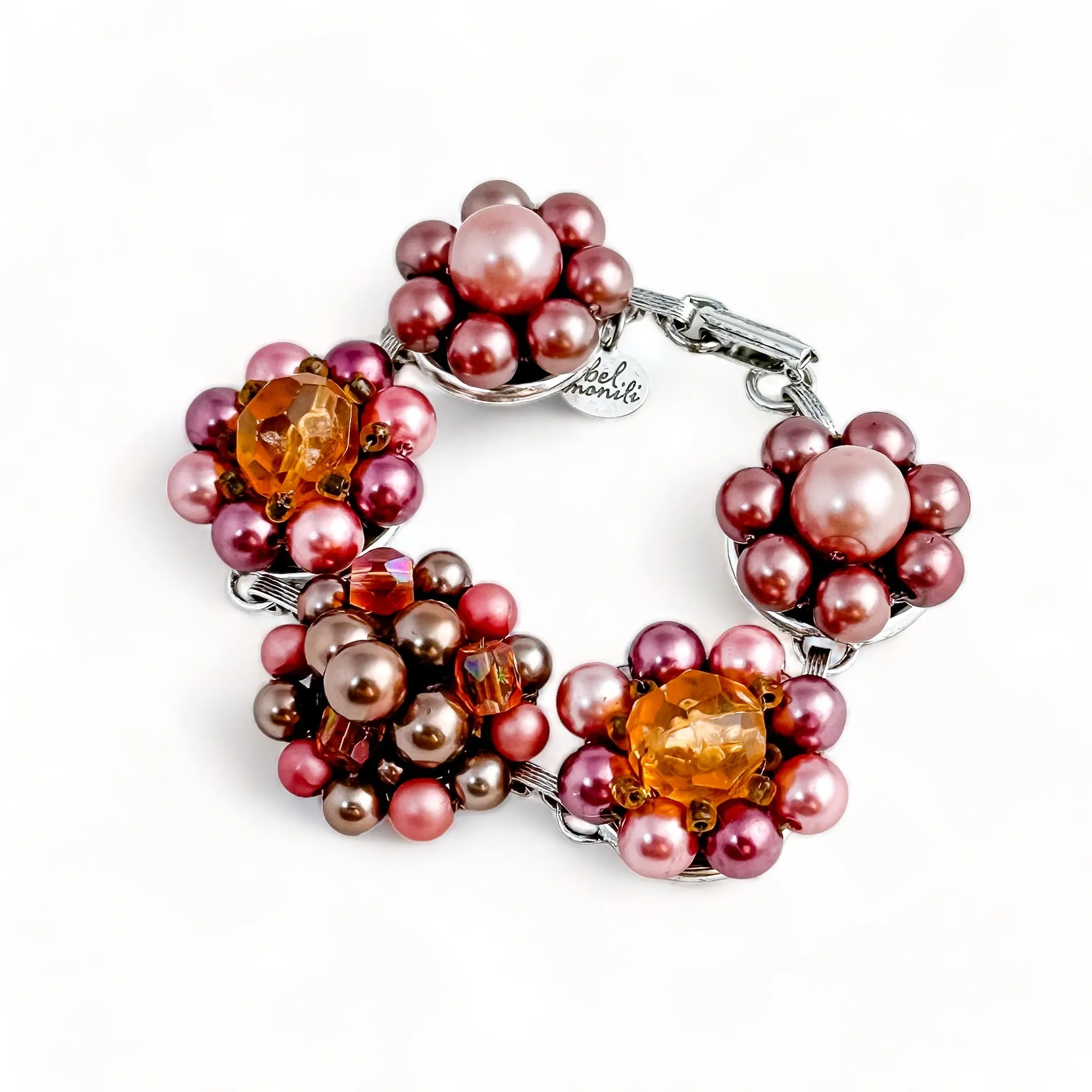 Mauve Vintage Cluster Bracelet