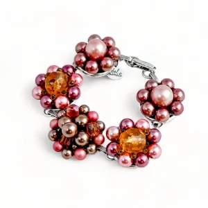 Mauve Vintage Cluster Bracelet