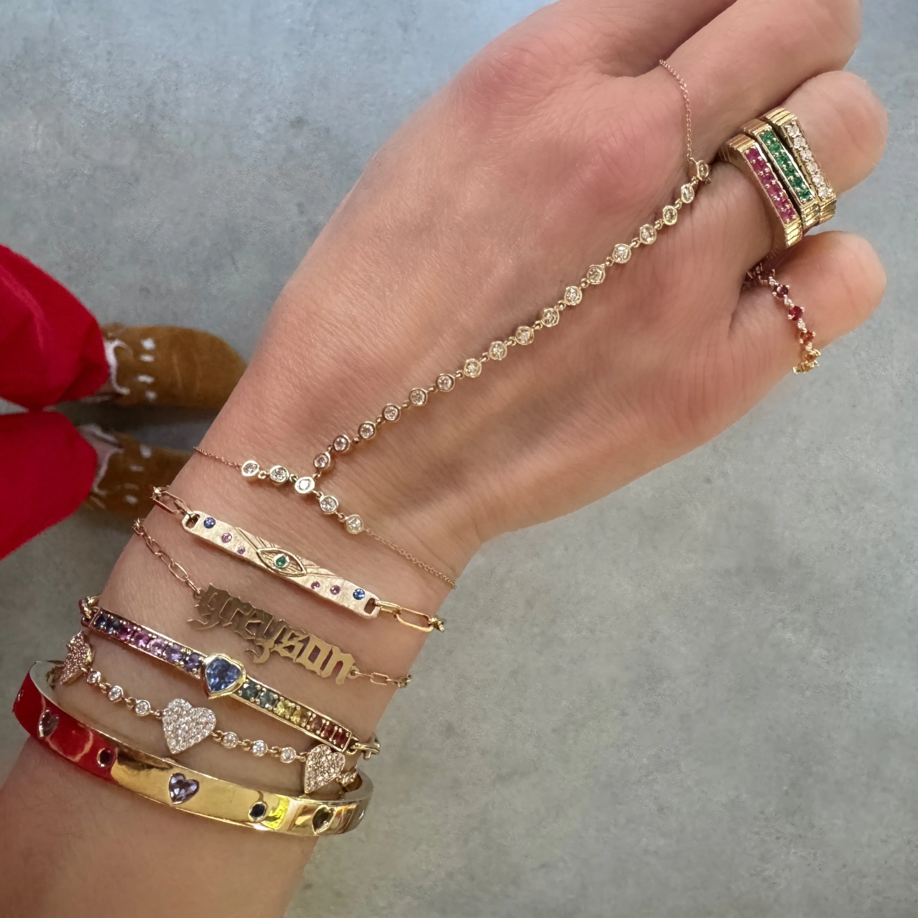 Medium Evil Eye Double-Sided Bar Bracelet