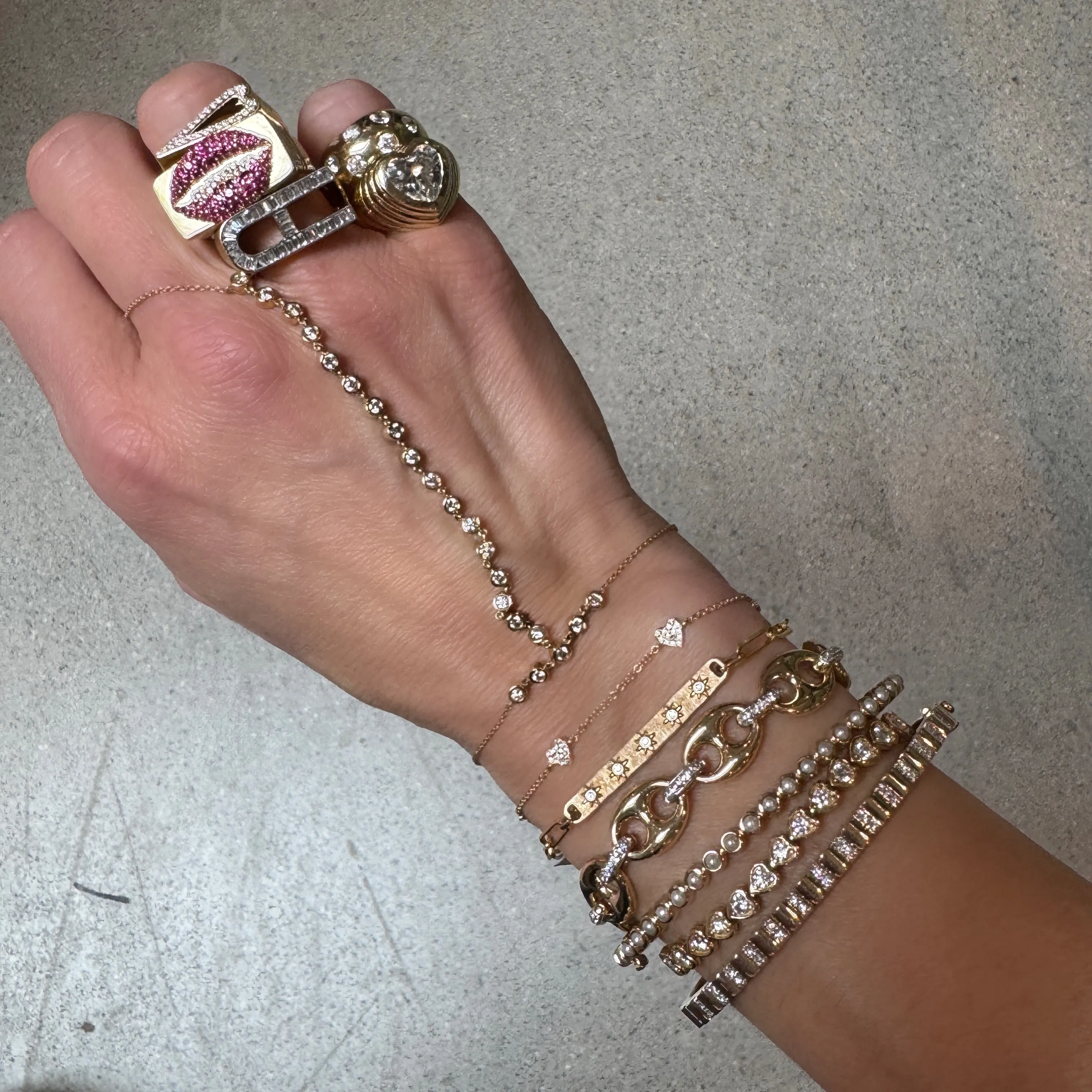Medium Evil Eye Double-Sided Bar Bracelet