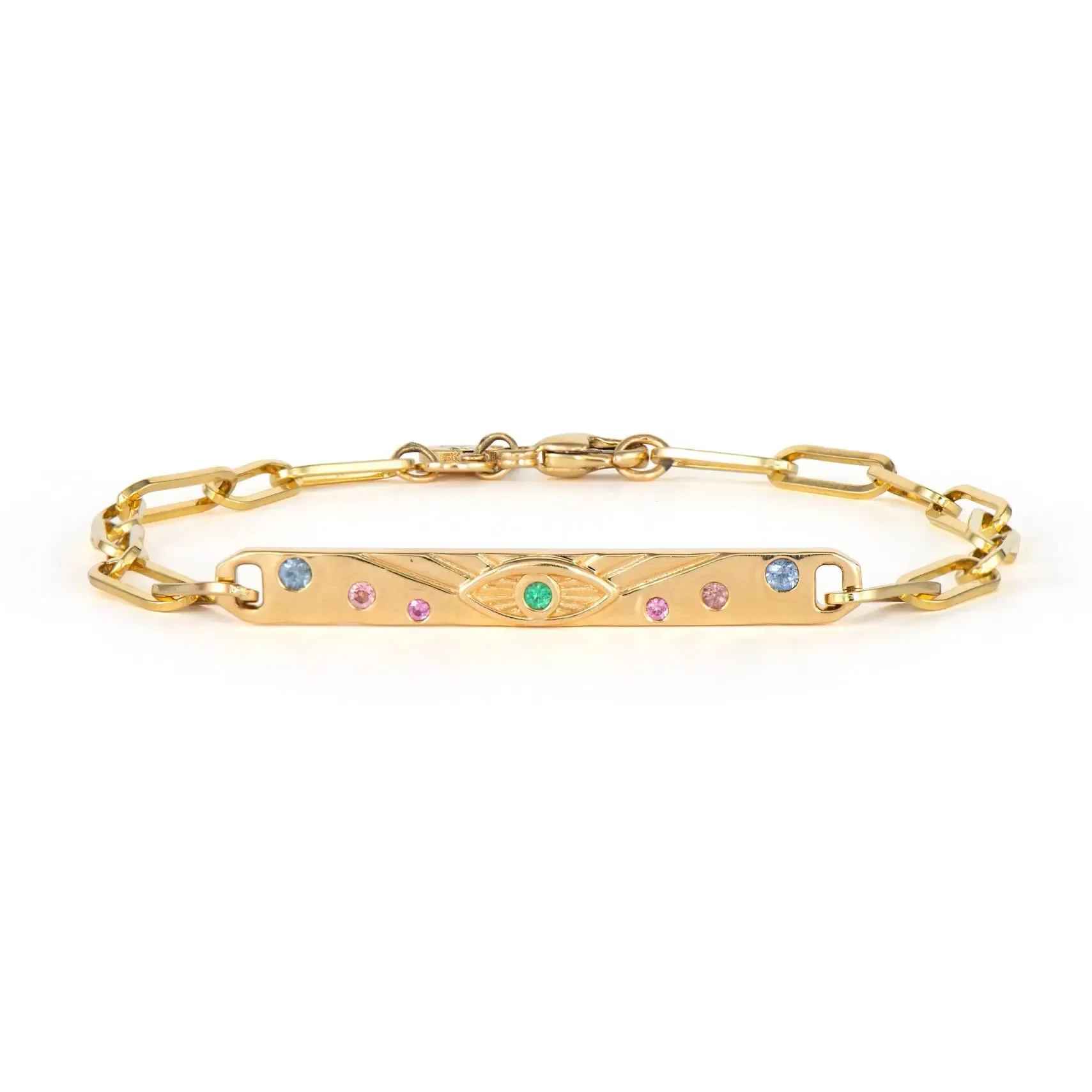 Medium Evil Eye Double-Sided Bar Bracelet