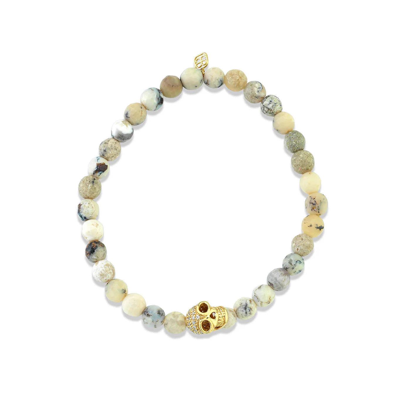 Men's Collection Diamond Skull on African Opal