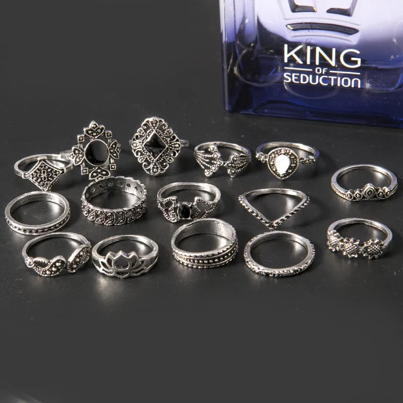 Midnight Muse Vintage Ring Set (15pc)