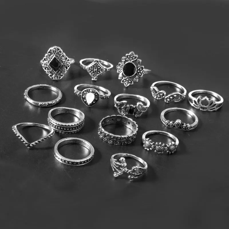 Midnight Muse Vintage Ring Set (15pc)