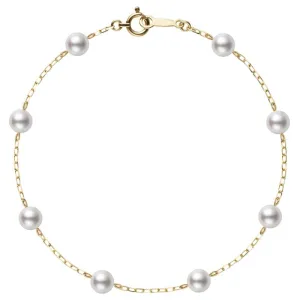 Mikimoto 18K Yellow Gold Pearl Station Bracelet