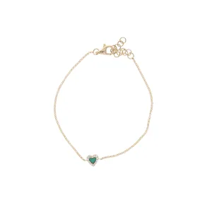 Mini Gemstone Heart Chain Bracelet