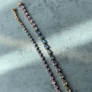 Mini Pear Shape Multicolored Sapphire Bracelet