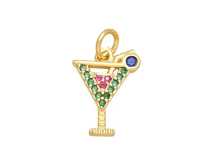 Mini Rainbow Martini Charm