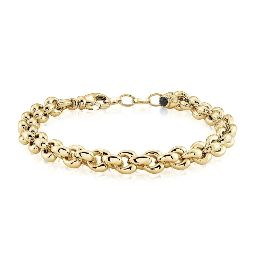 Miss Mimi Sterling Silver/18K Yellow or Rose Gold Heart Link Shape Bracelet