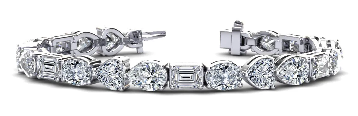 Mixed Shape Combination Diamond Bracelet with 13.50 ct.(finished)