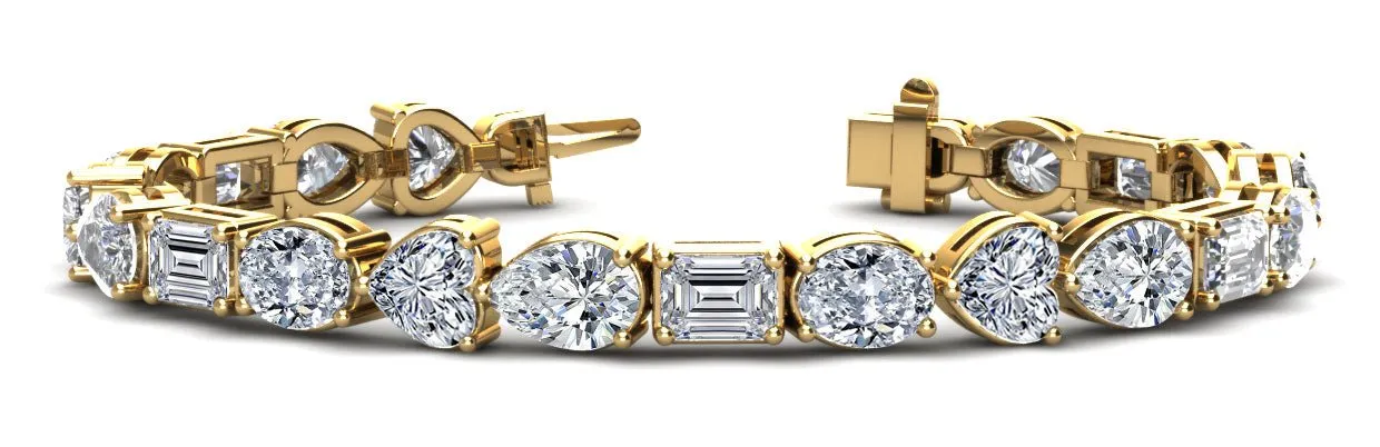 Mixed Shape Combination Diamond Bracelet with 13.50 ct.(finished)