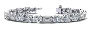Mixed Shape Combination Diamond Bracelet with 13.50 ct.(finished)