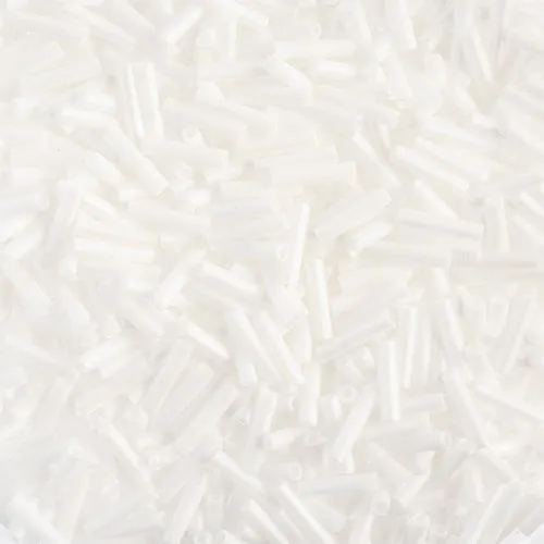 Miyuki Slender Bugle 1.3x6mm White AB Matte Opaque - apx 16g Vial