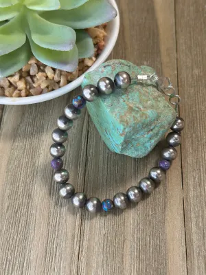 Mojave and "Navajo Style" Pearl Bracelet