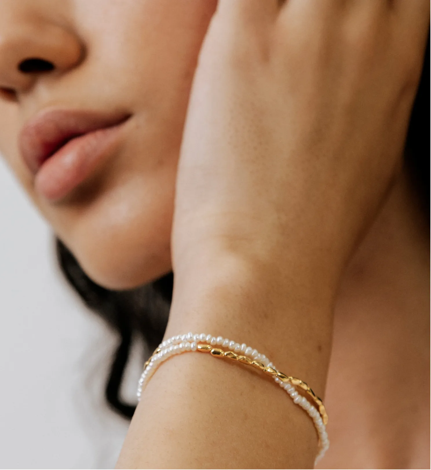 Monica Vinader Mini Nugget Pearl Beaded Bracelet
