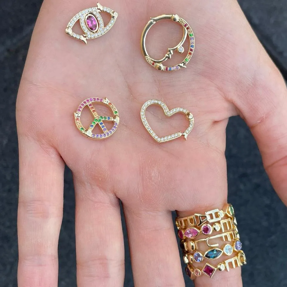 Moon Face Lock Pendants
