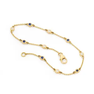 'Moonlight' Blue Sapphire & Diamond Bracelet