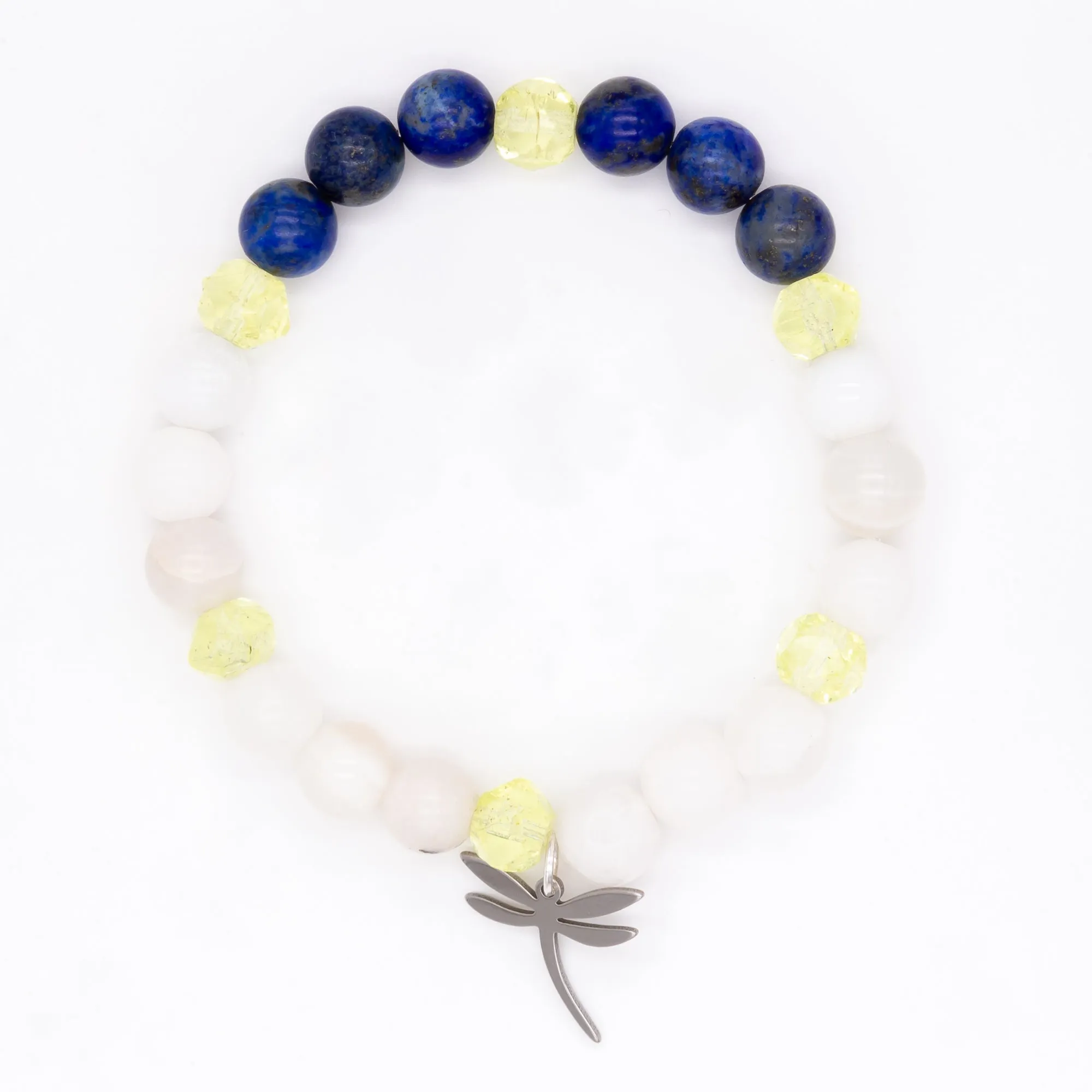 Moonstone Lapis Dragonfly Bracelet