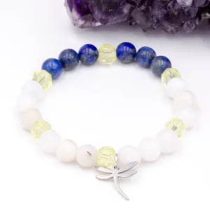 Moonstone Lapis Dragonfly Bracelet