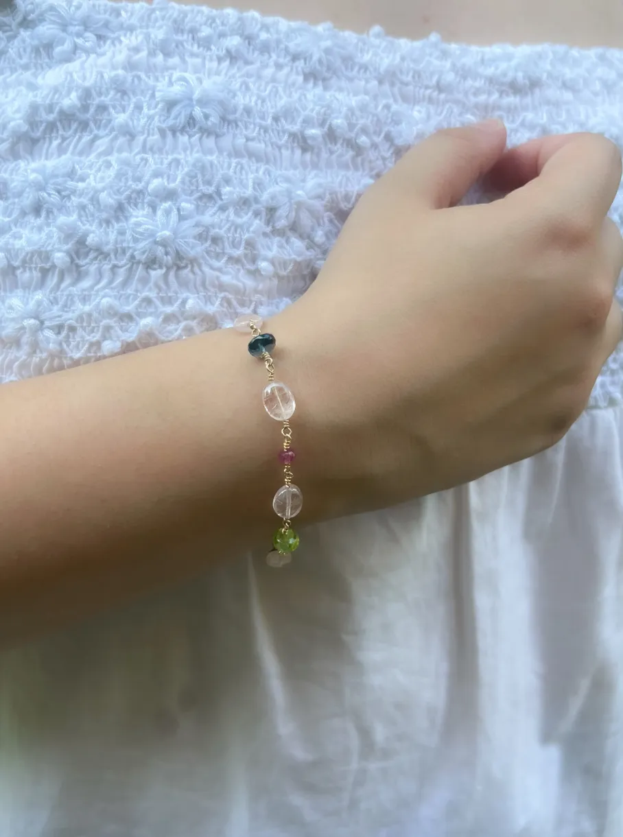 Morganite and Mixed Gemstone Bracelet