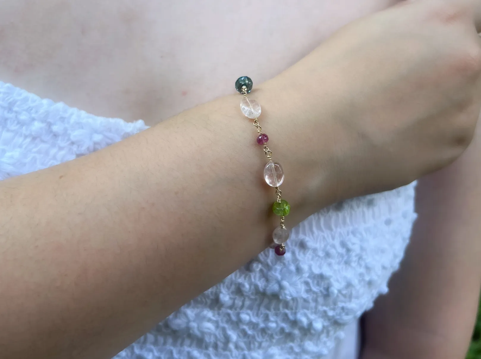 Morganite and Mixed Gemstone Bracelet