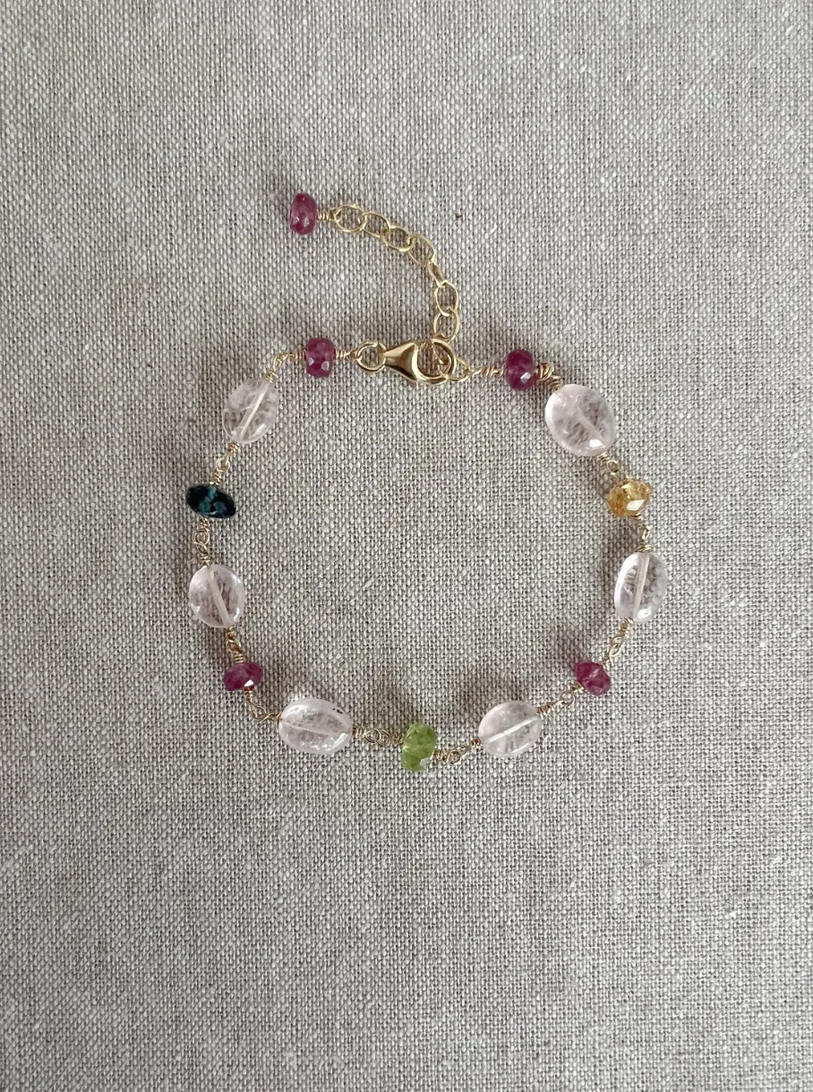 Morganite and Mixed Gemstone Bracelet