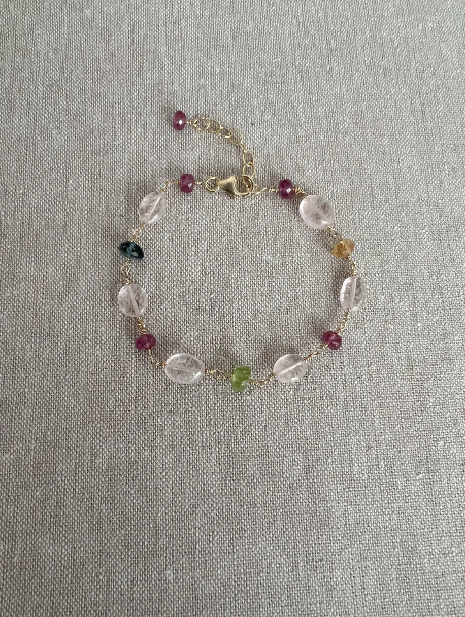 Morganite and Mixed Gemstone Bracelet