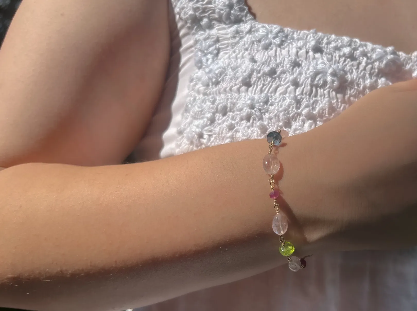 Morganite and Mixed Gemstone Bracelet
