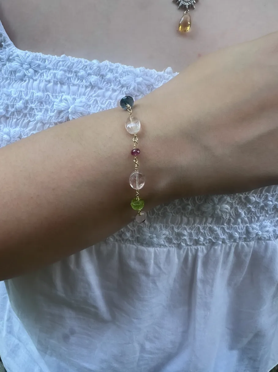 Morganite and Mixed Gemstone Bracelet