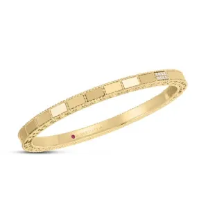Mosaic 18K Yellow Gold Diamond Accent Bangle Bracelet