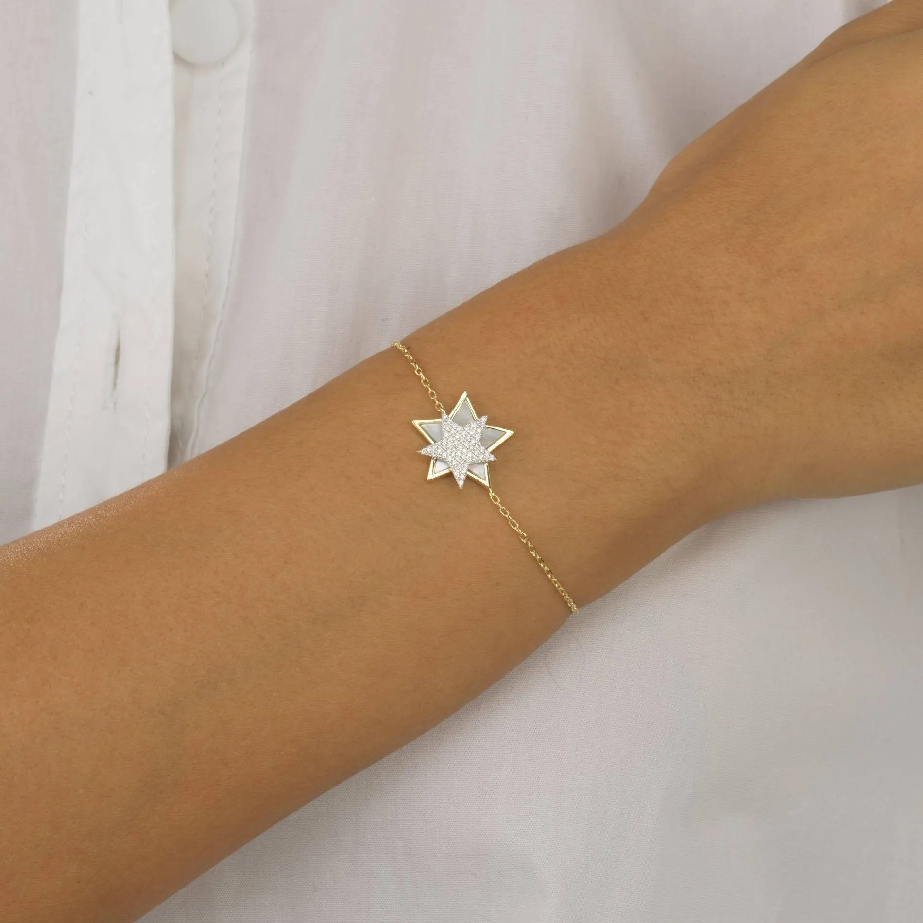 Mother of Pearl Star Bracelet