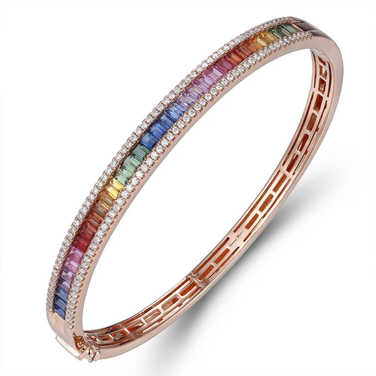 Multi Colour Sapphires & Diamonds Bangle
