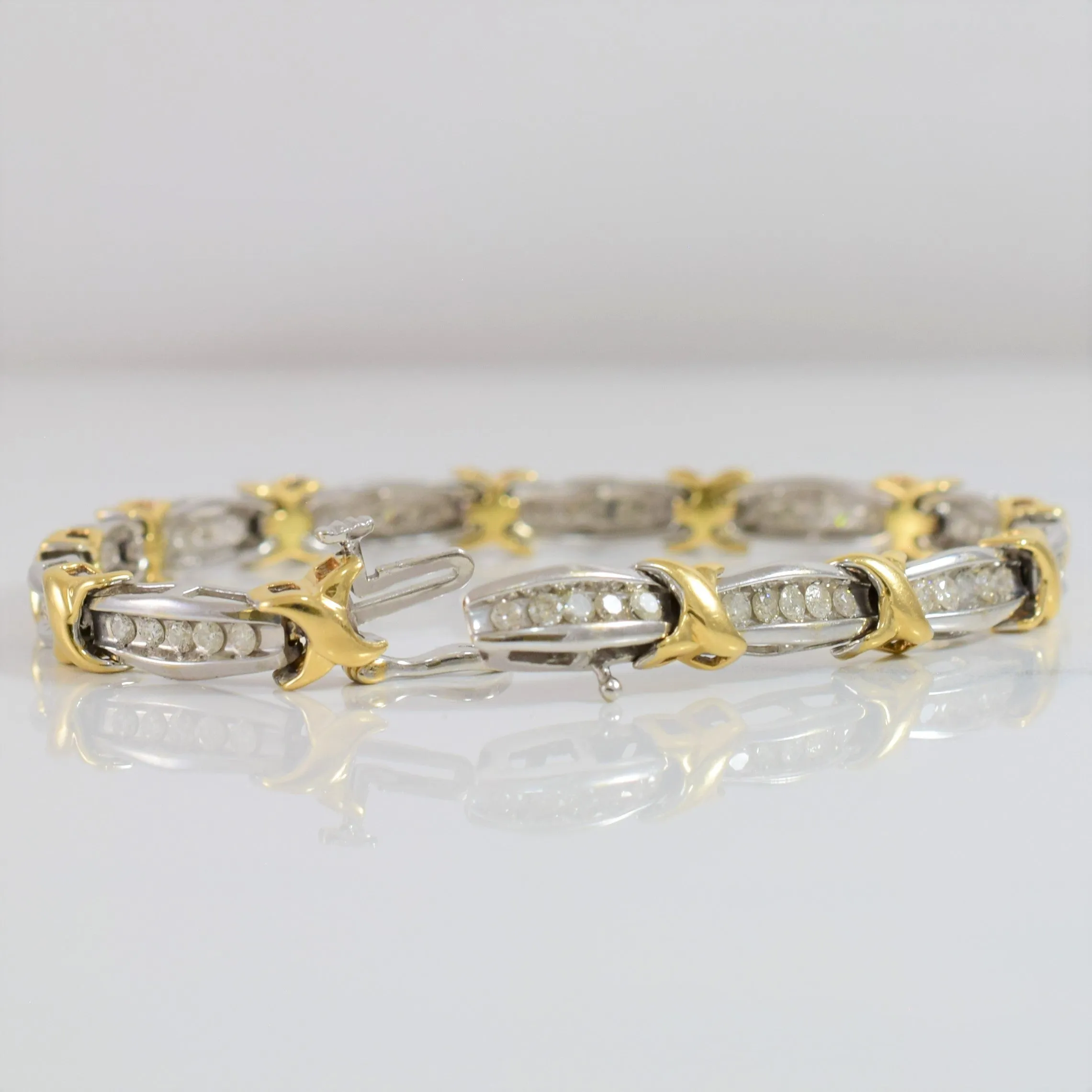 Multi Tone Diamond Bracelet | 1.50 ctw SZ 7" |