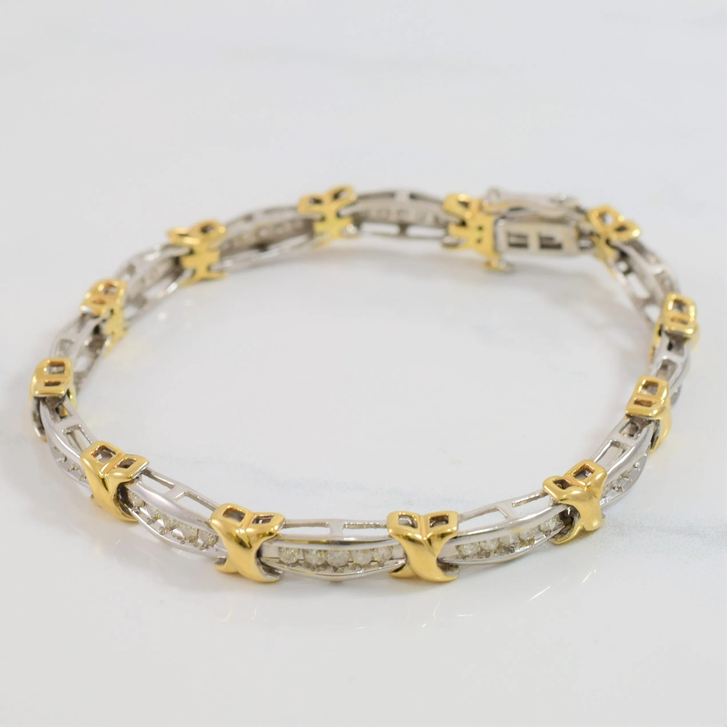 Multi Tone Diamond Bracelet | 1.50 ctw SZ 7" |