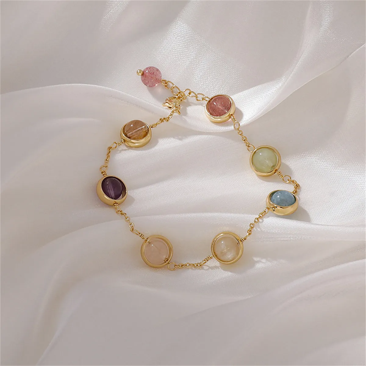 Multicolor Crystal & 18K Gold-Plated Station Bracelet