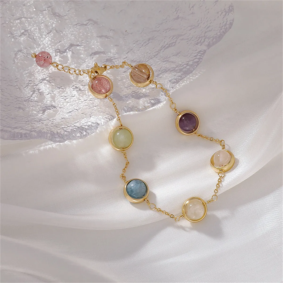 Multicolor Crystal & 18K Gold-Plated Station Bracelet