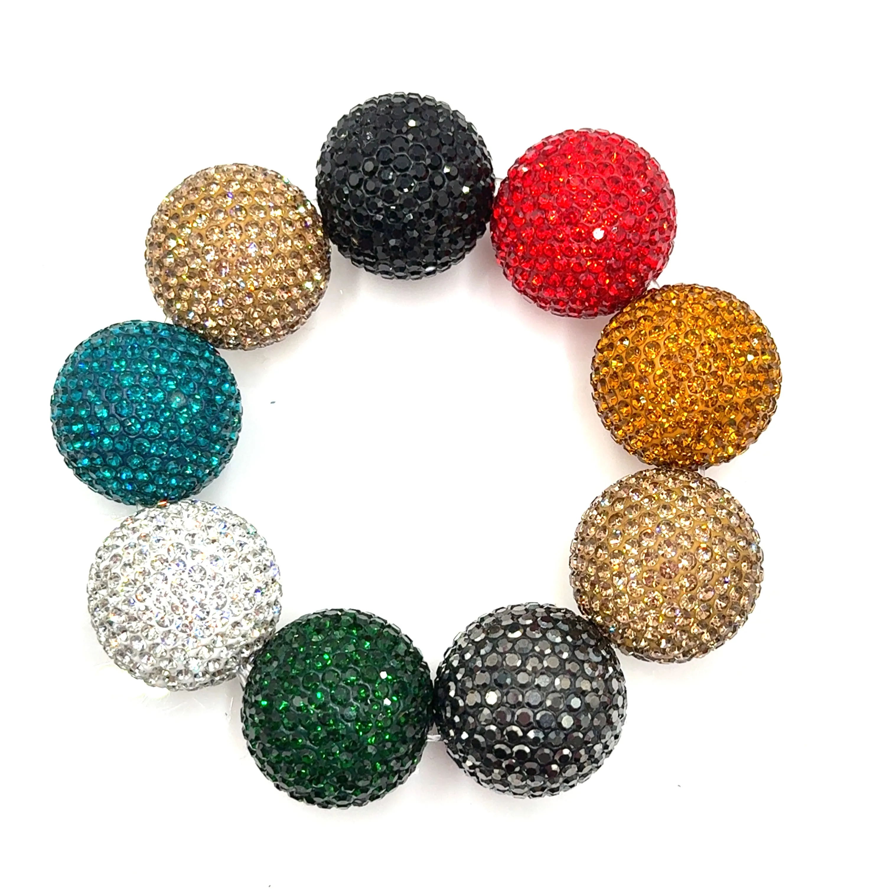 Multicolor Crystal Sphere Stretch Statement Bracelet