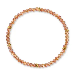 My FUN Colors Mini Crystal Bracelet Apricot AB Crystal / Gold Accent