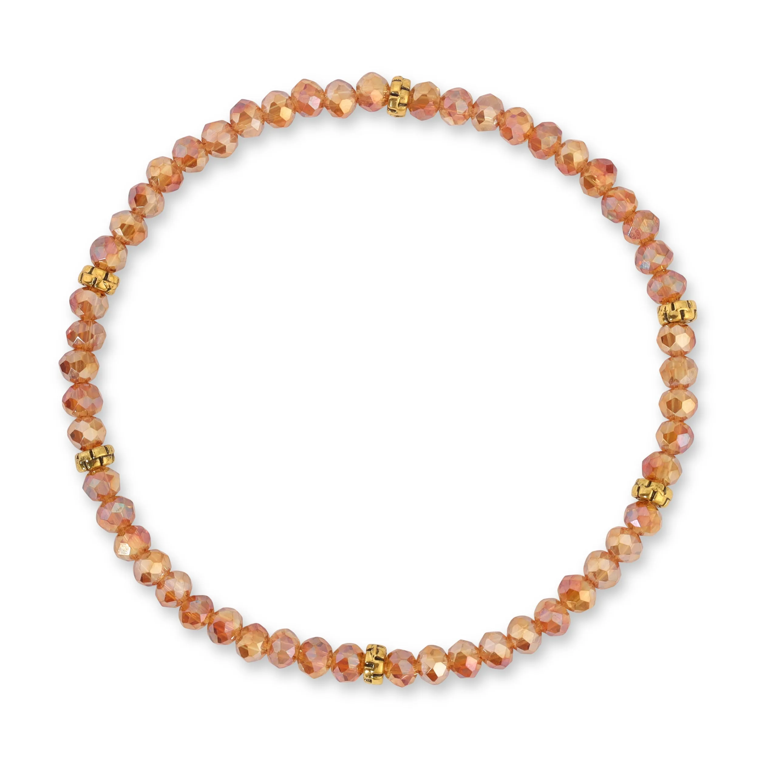 My FUN Colors Mini Crystal Bracelet Apricot AB Crystal / Gold Accent