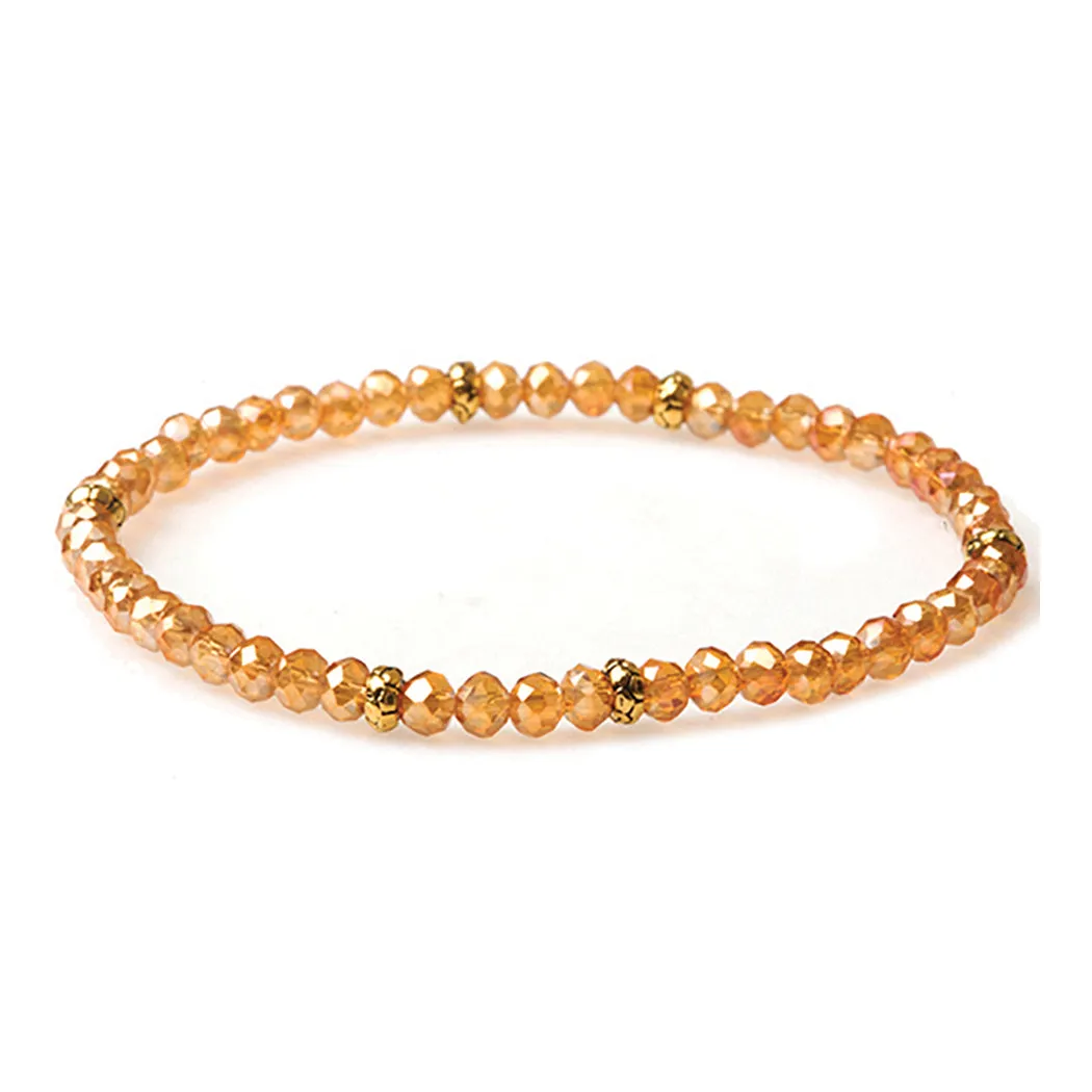 My FUN Colors Mini Crystal Bracelet Apricot AB Crystal / Gold Accent