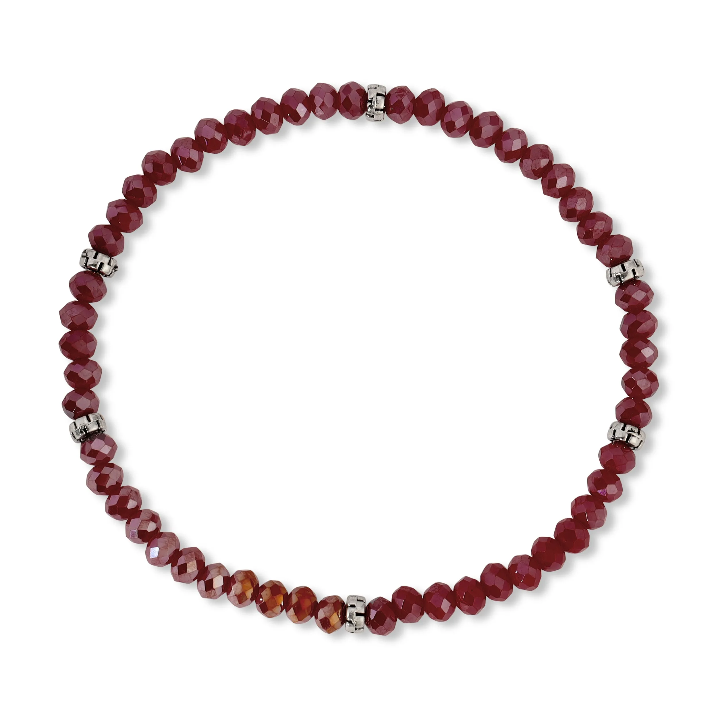 My FUN Colors Mini Crystal Bracelet Cranberry AB Crystal / Silver Accent