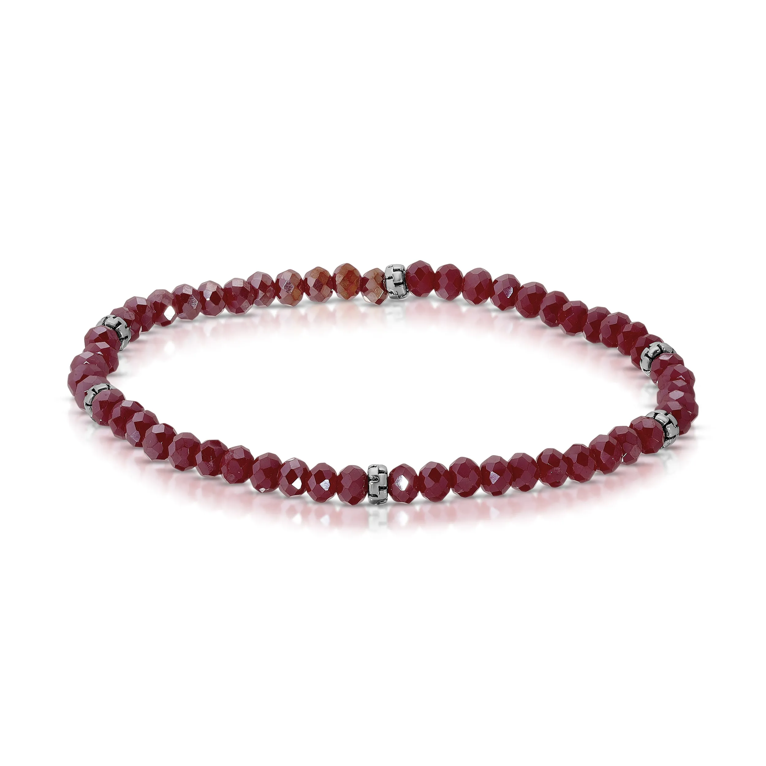 My FUN Colors Mini Crystal Bracelet Cranberry AB Crystal / Silver Accent