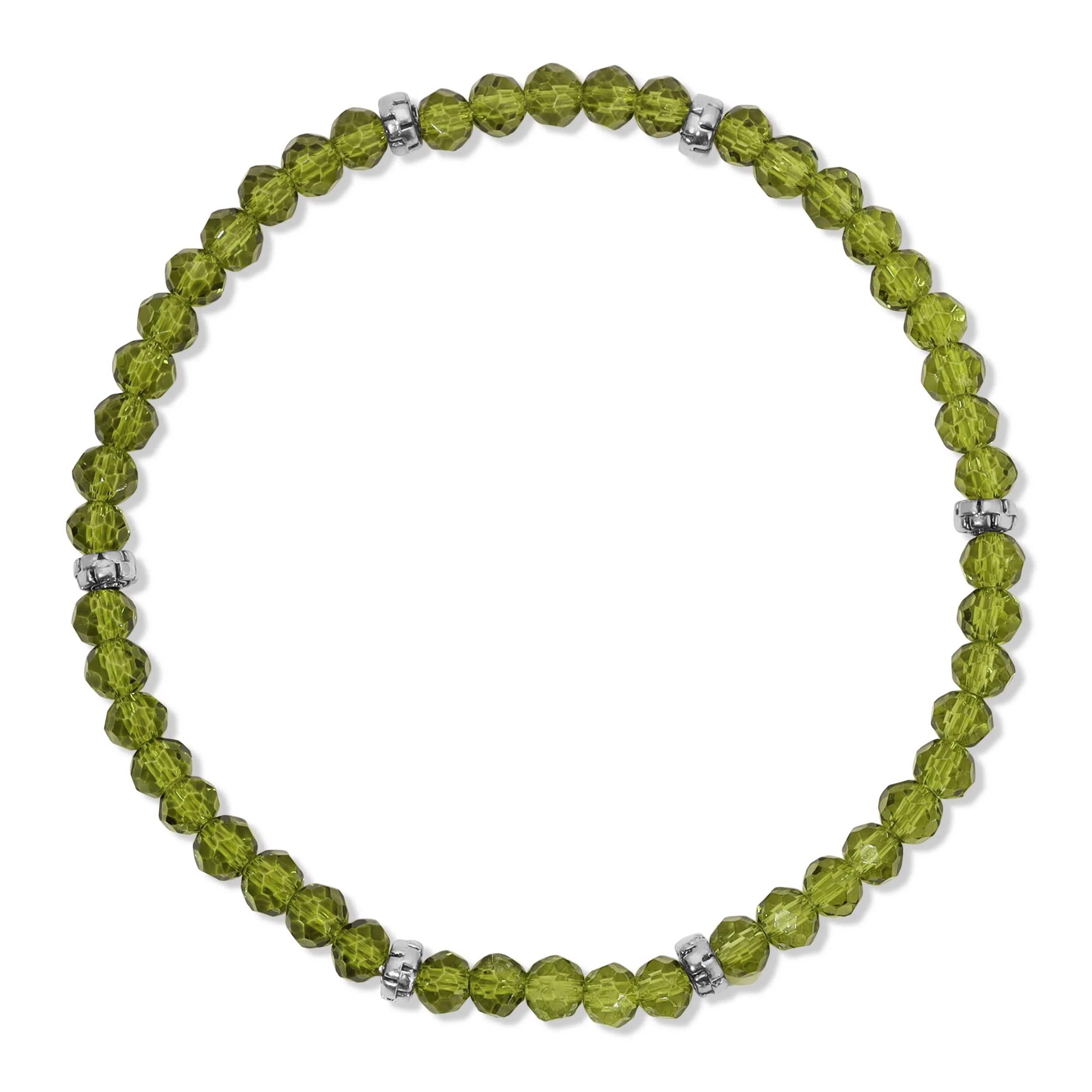 My FUN Colors Mini Crystal Bracelet Peridot / Silver Accent