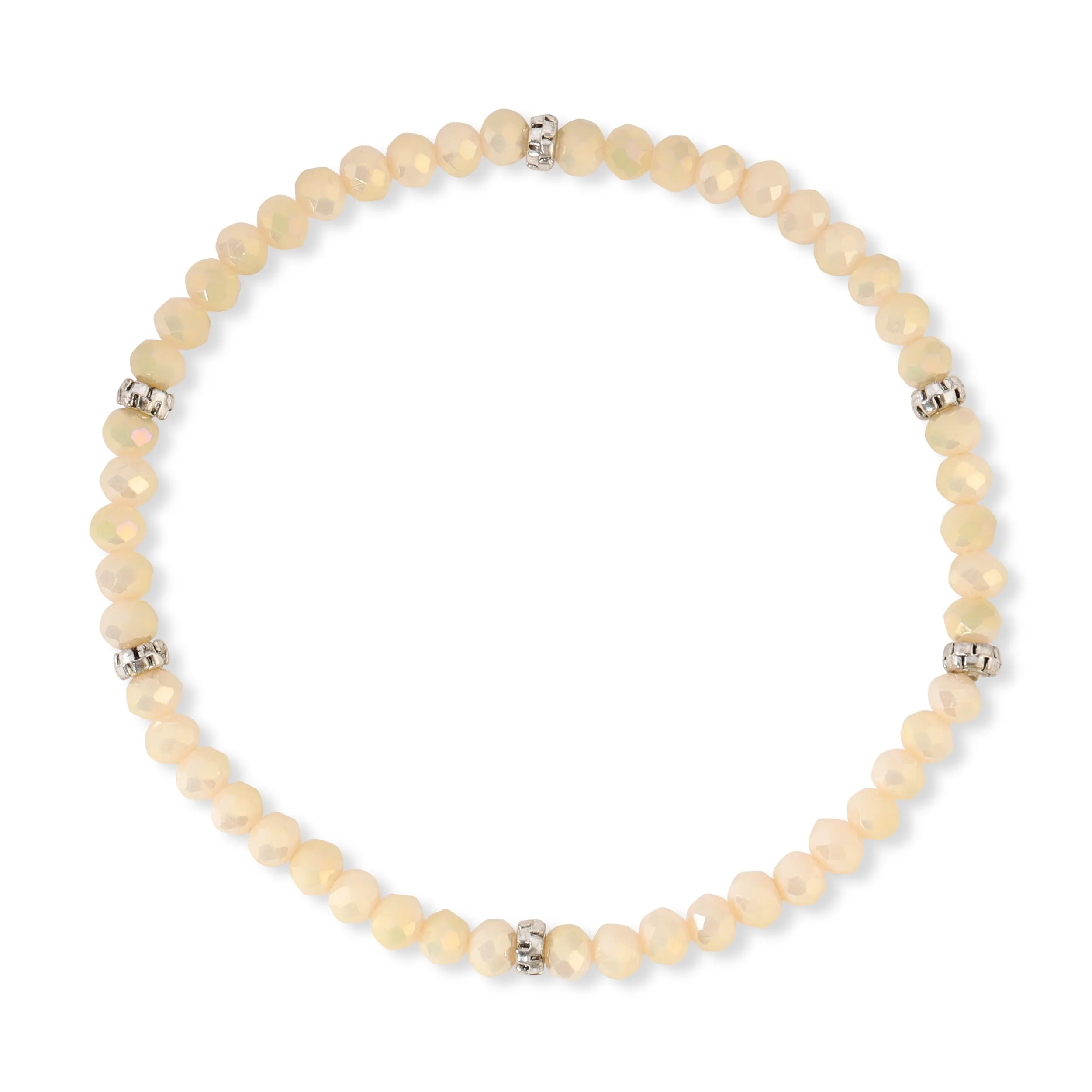 My FUN Colors Mini Crystal Bracelet Sand AB / Silver Accent