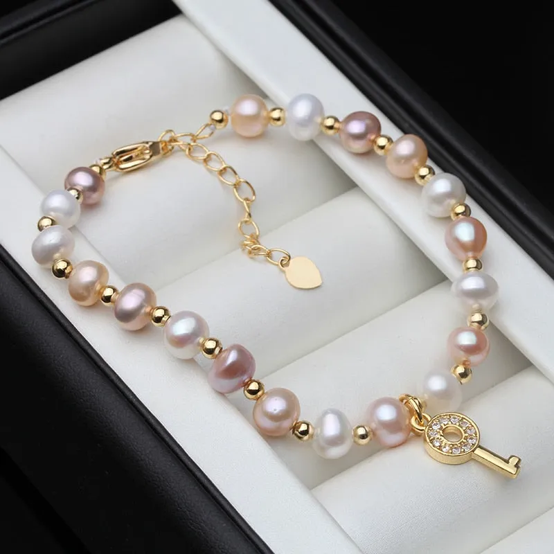 Natural Freshwater Pearl Bracelet Women Party Girl Bridal Jewelry