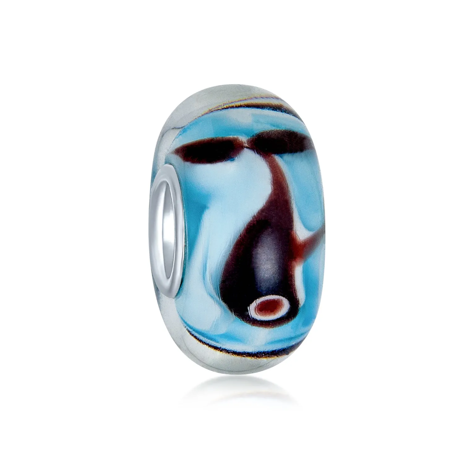 Nautical Whale Ocean Glass Charm Bead for European Bracelet