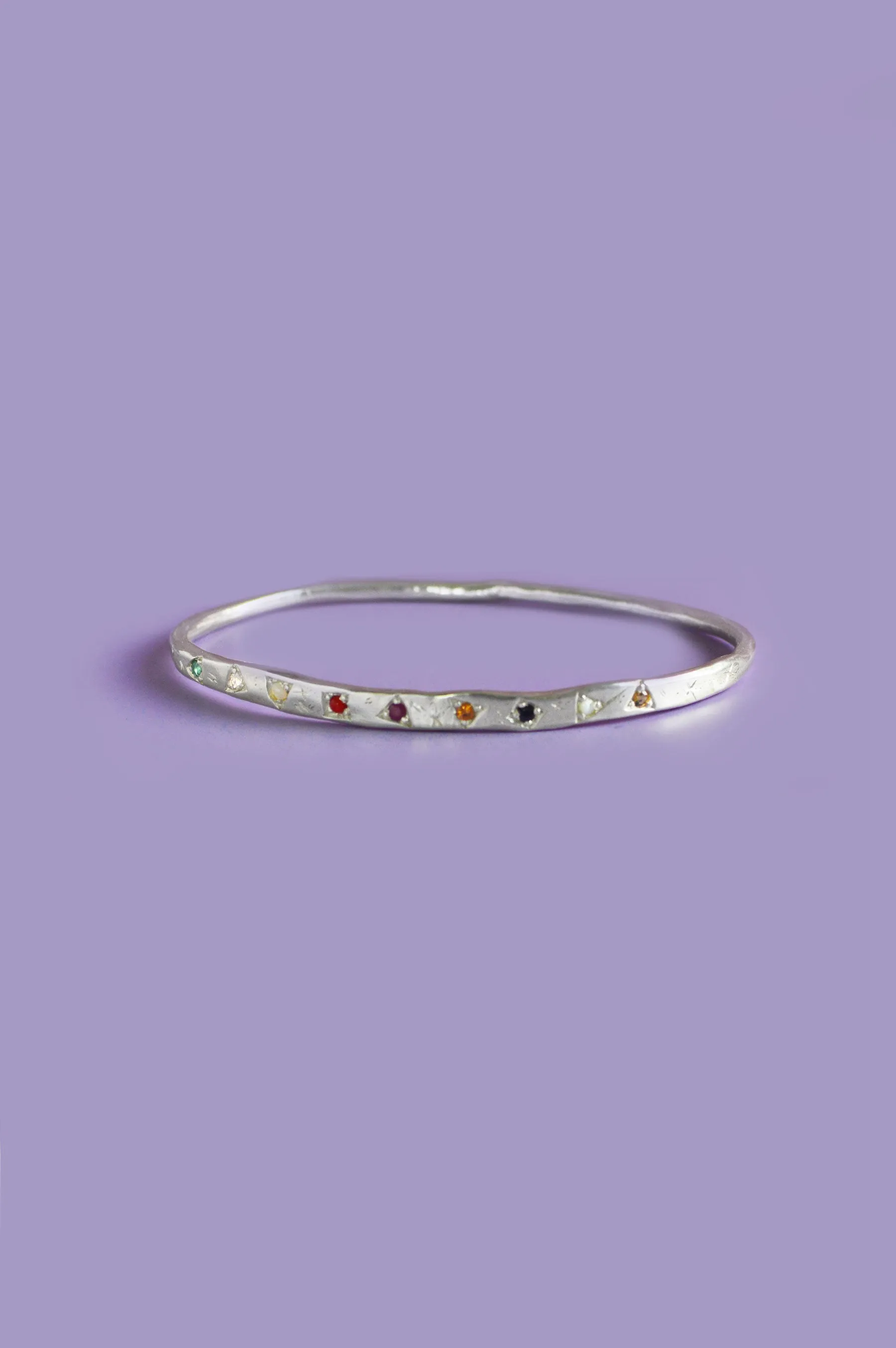 Navaratna Silver Bangle