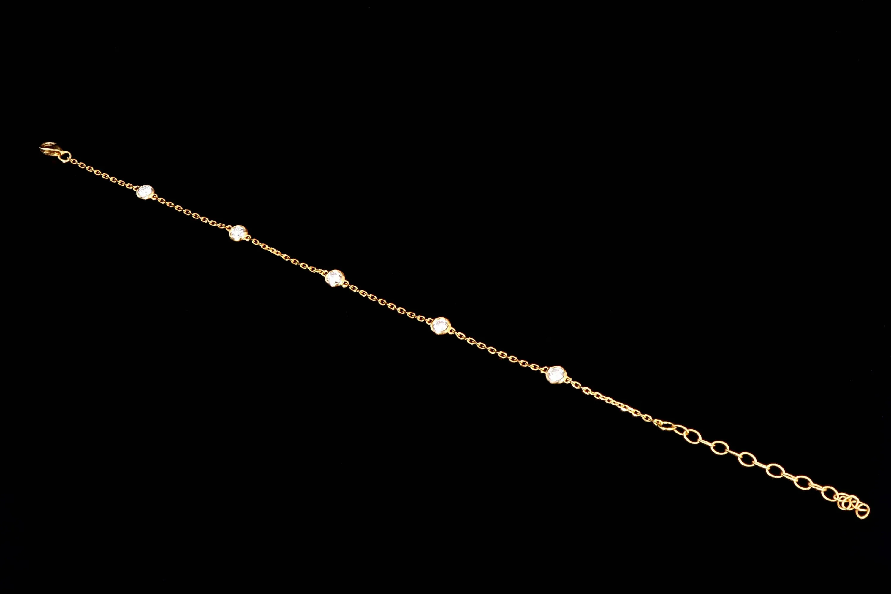 New 14K Yellow Gold .50 Carat Diamond By The Yard Bracelet