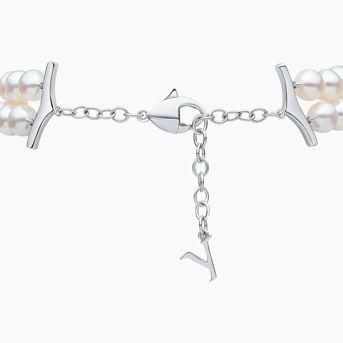 O by Yoko 18K White Gold Freshwater Pearl and Diamond Clasp Bracelet